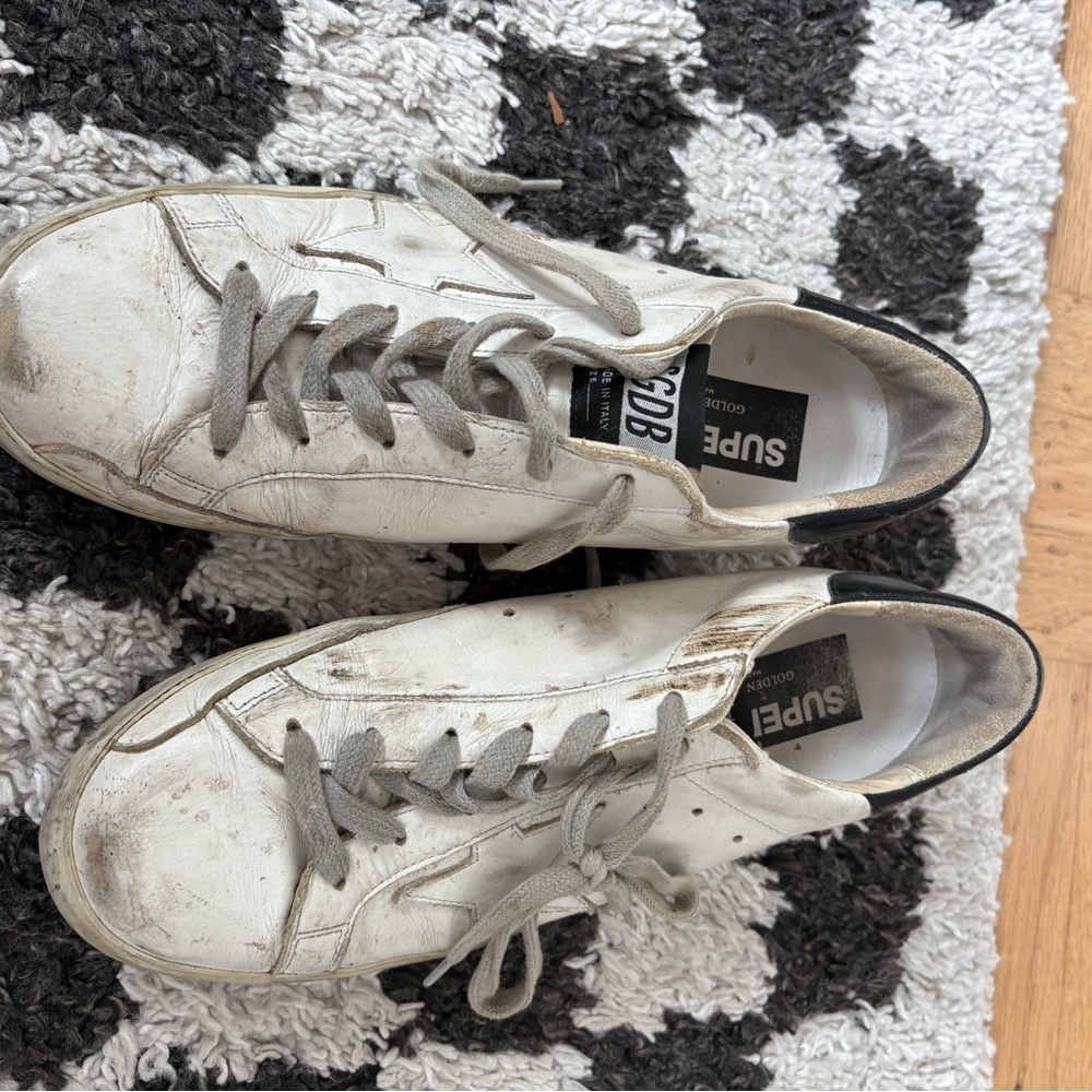 Golden goose White Sneakers with Gray Laces